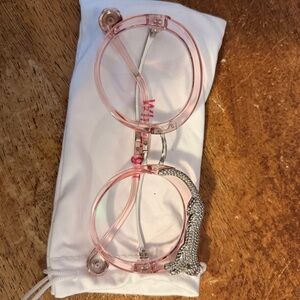 Stylish Pink Rhinestone Glasses